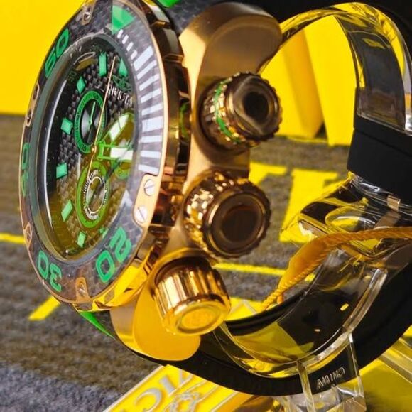 Invicta Pro Diver 48991 Gold Green Chronograph 52mm Men’s Watch - Picture 4 of 7